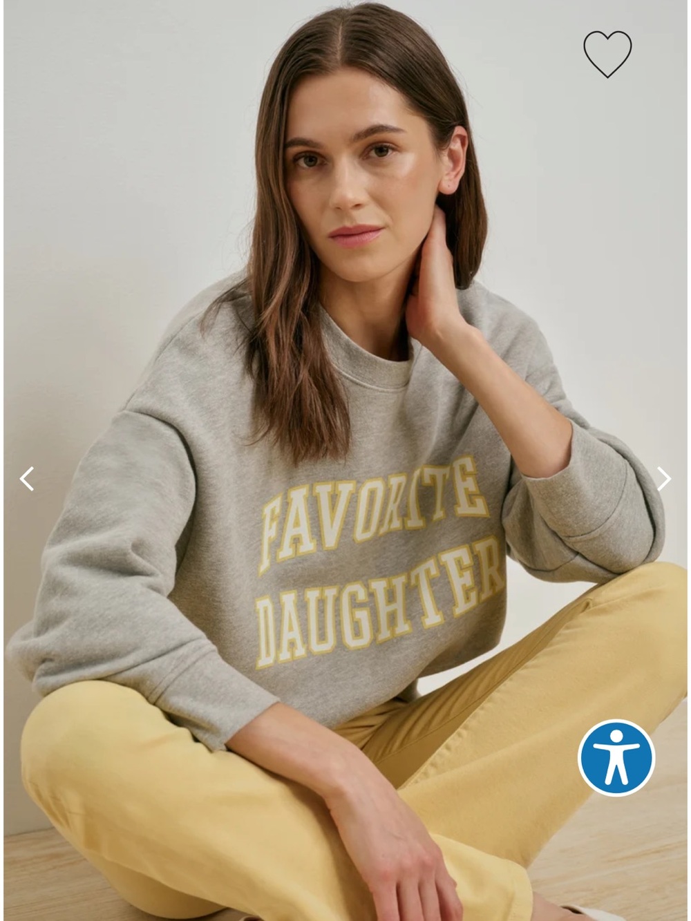 Favorite Daughter Gray Crewneck with Pink  Logo